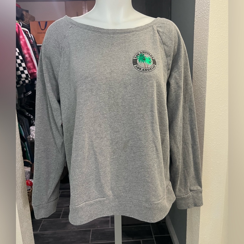 PINK Los Angeles Palm Tree Crew Neck Sweater